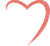 A stylized, incomplete pink heart outline that curves toward a point at the bottom.