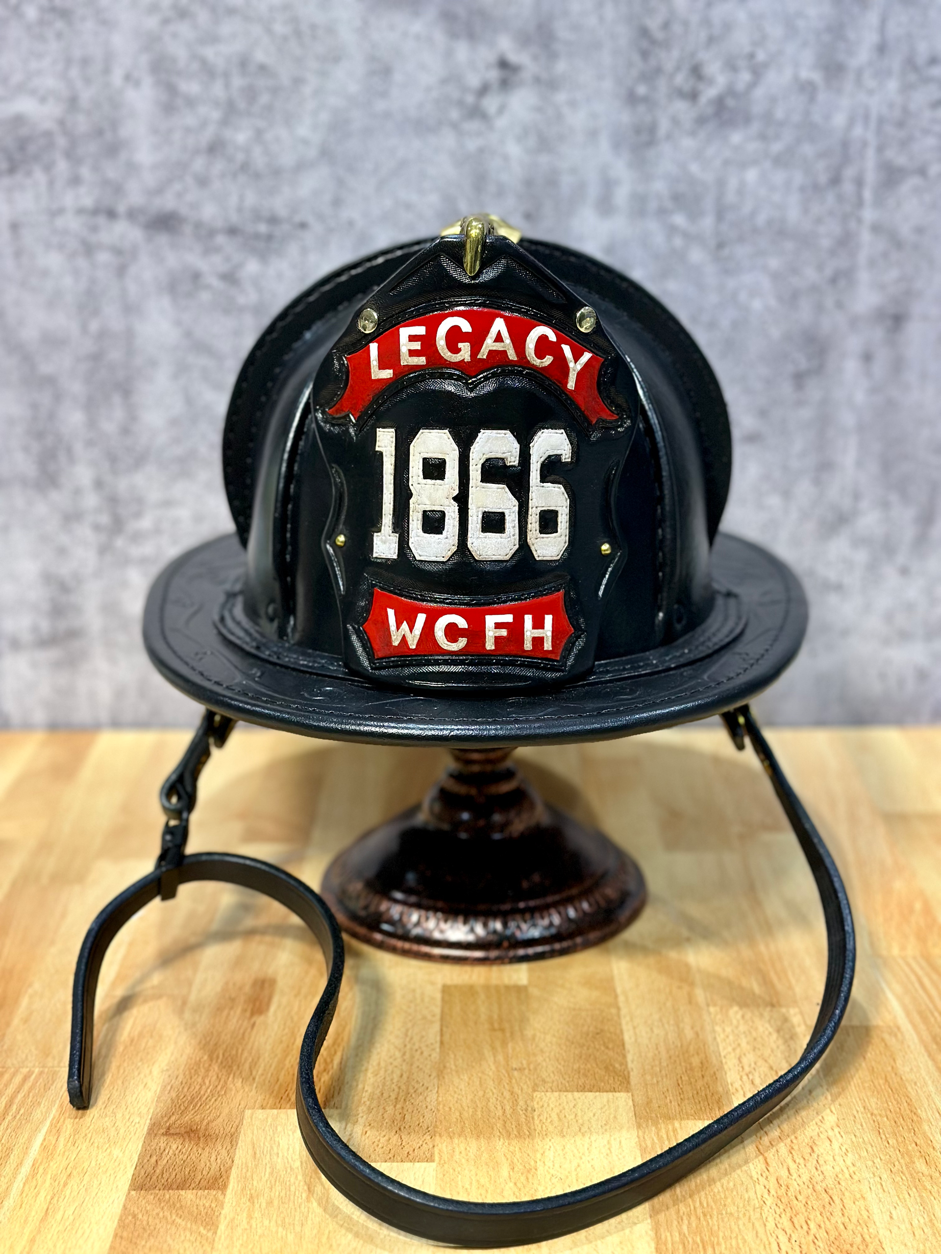1866 Custom Helmet Front - West Coast Fire Helmets
