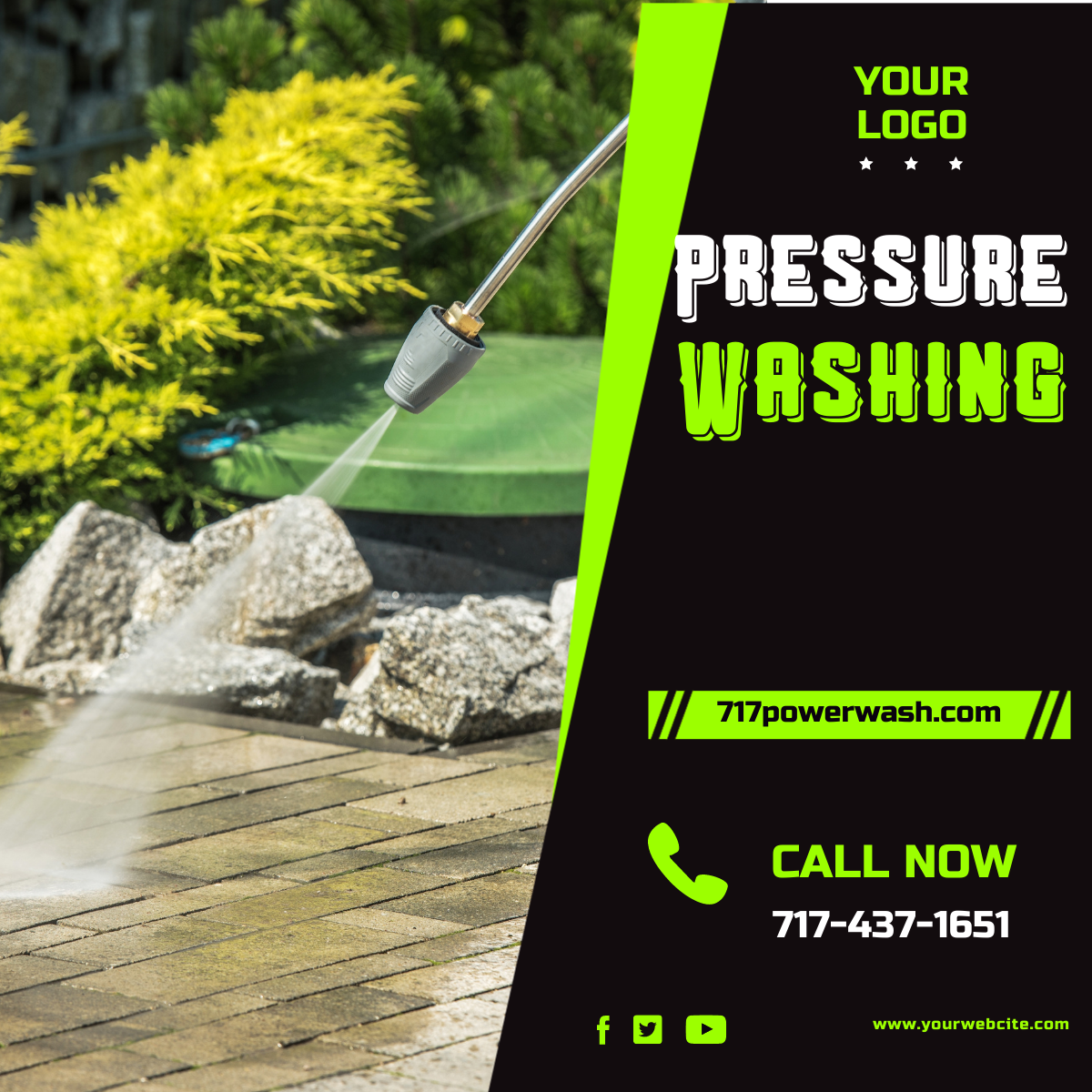 Facebook ads template for pressure washing Pressure washing facebook ad template