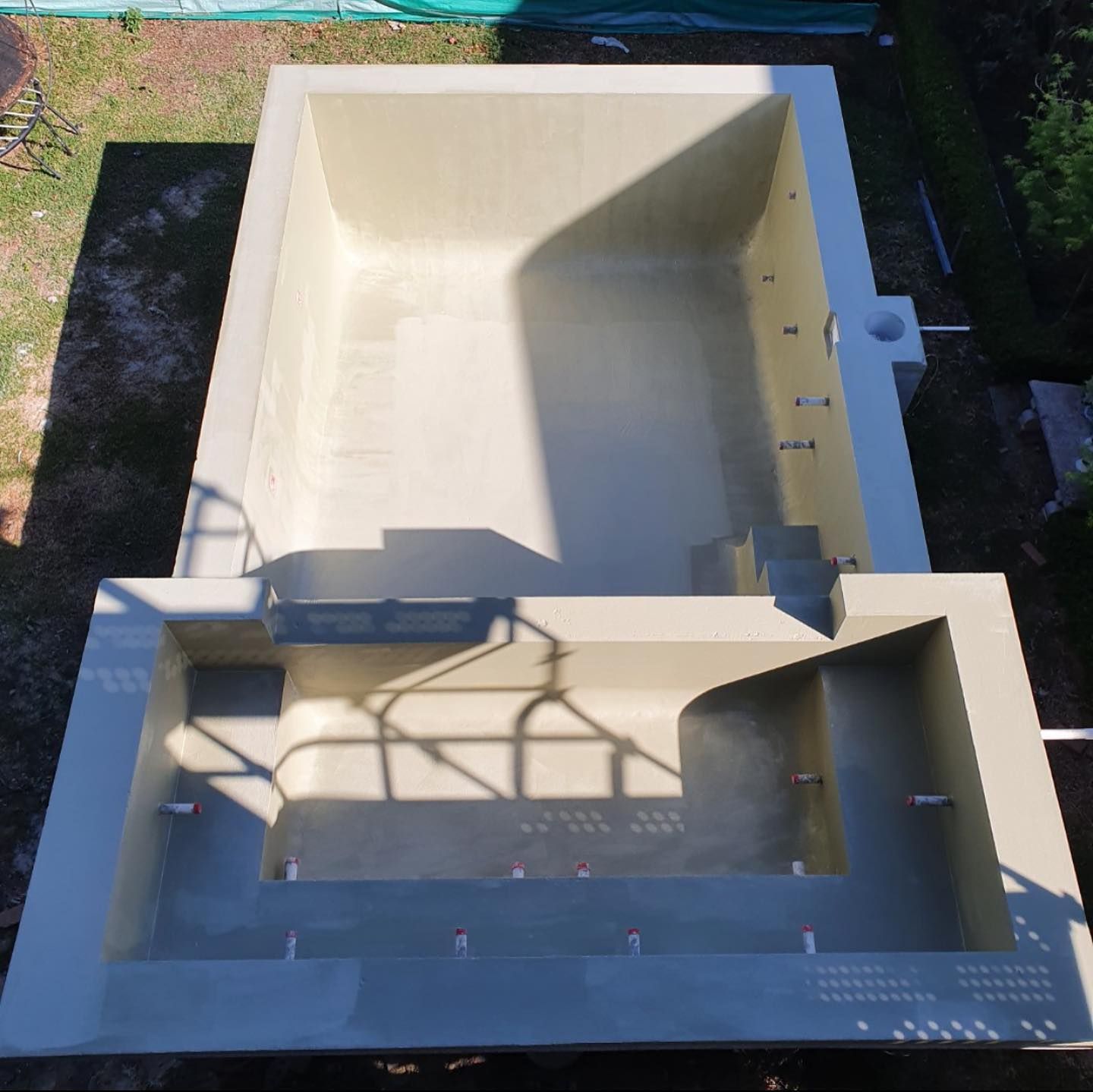 An Aerial View Of A Large Rectangular Swimming Pool — Coastwide Waterproofing in West Gosford, NSW