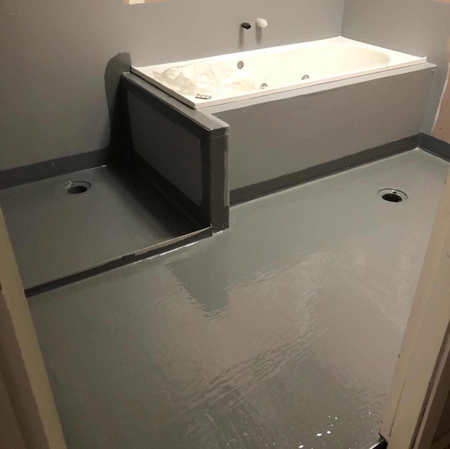 A Bathroom With A Bathtub And A Walk In Shower — Coastwide Waterproofing in Narrabeen, NSW