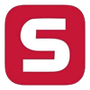 S su fondo colore rosso logo