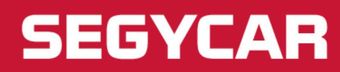 Segycar è scritto in bianco su sfondo rosso