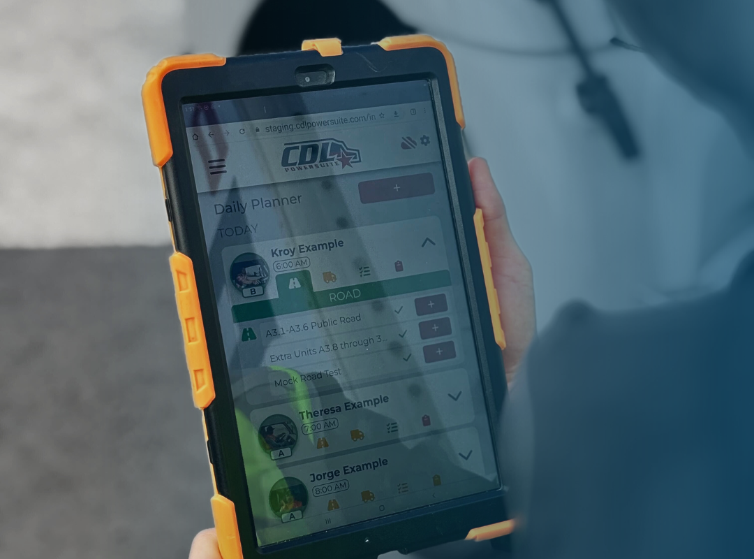 a computer monitor with a picture of a CDL training screen that allows for CDL Training Audits
