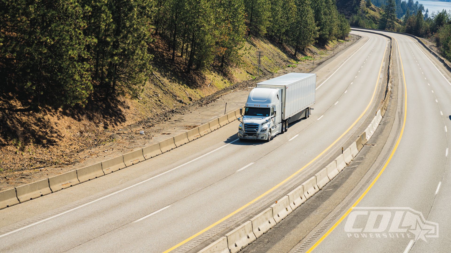 White Truck Driving in the Sun