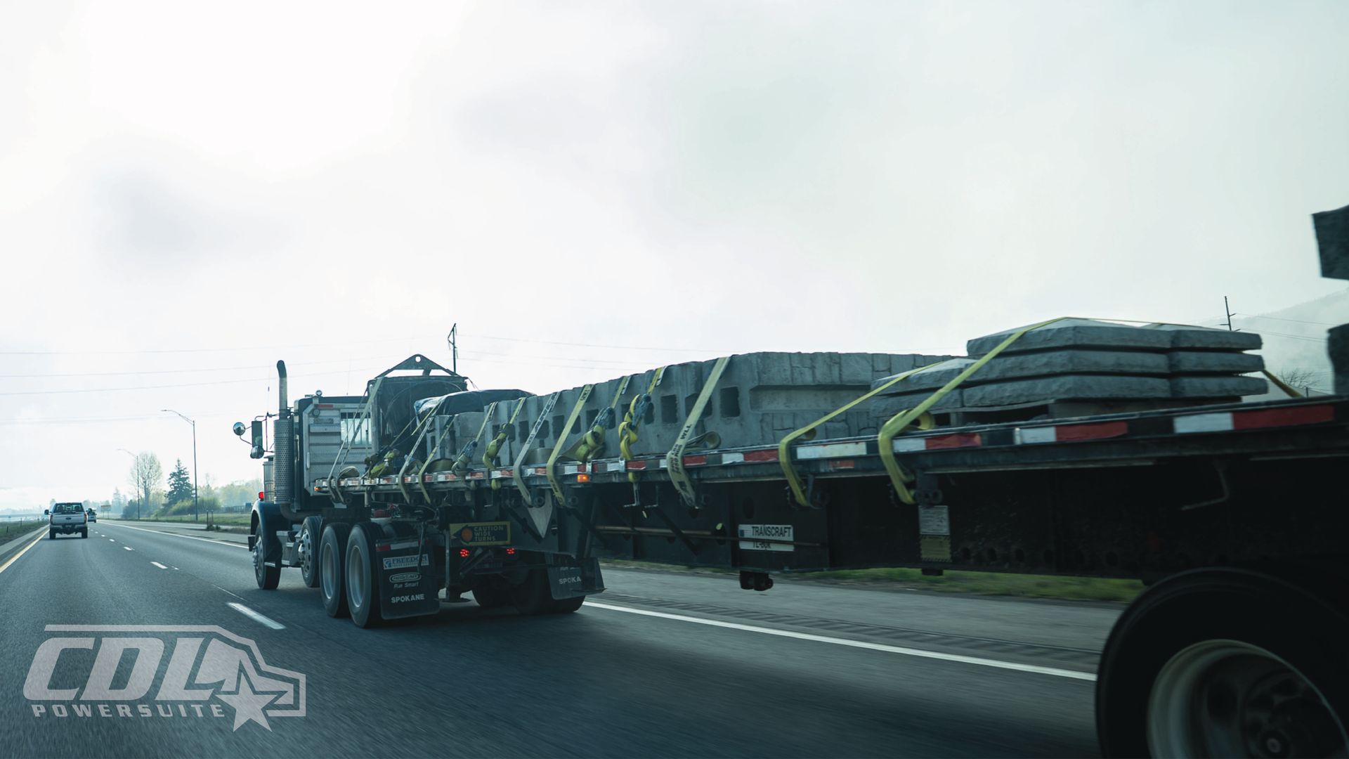 Truck with secured cargo