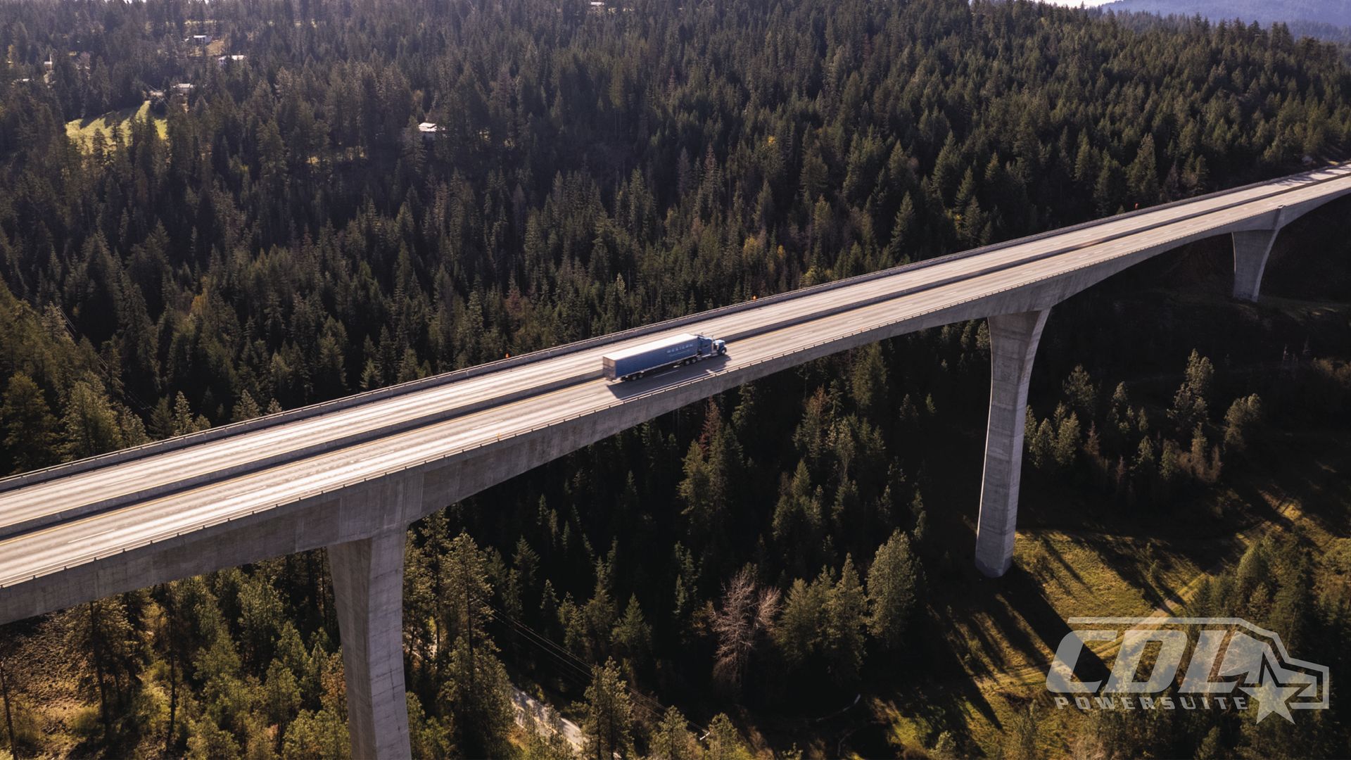 Lone Truck on a bridge