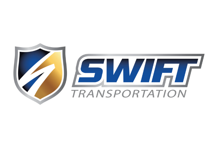 Logo for Swift Transportation; a shield with a stylized 