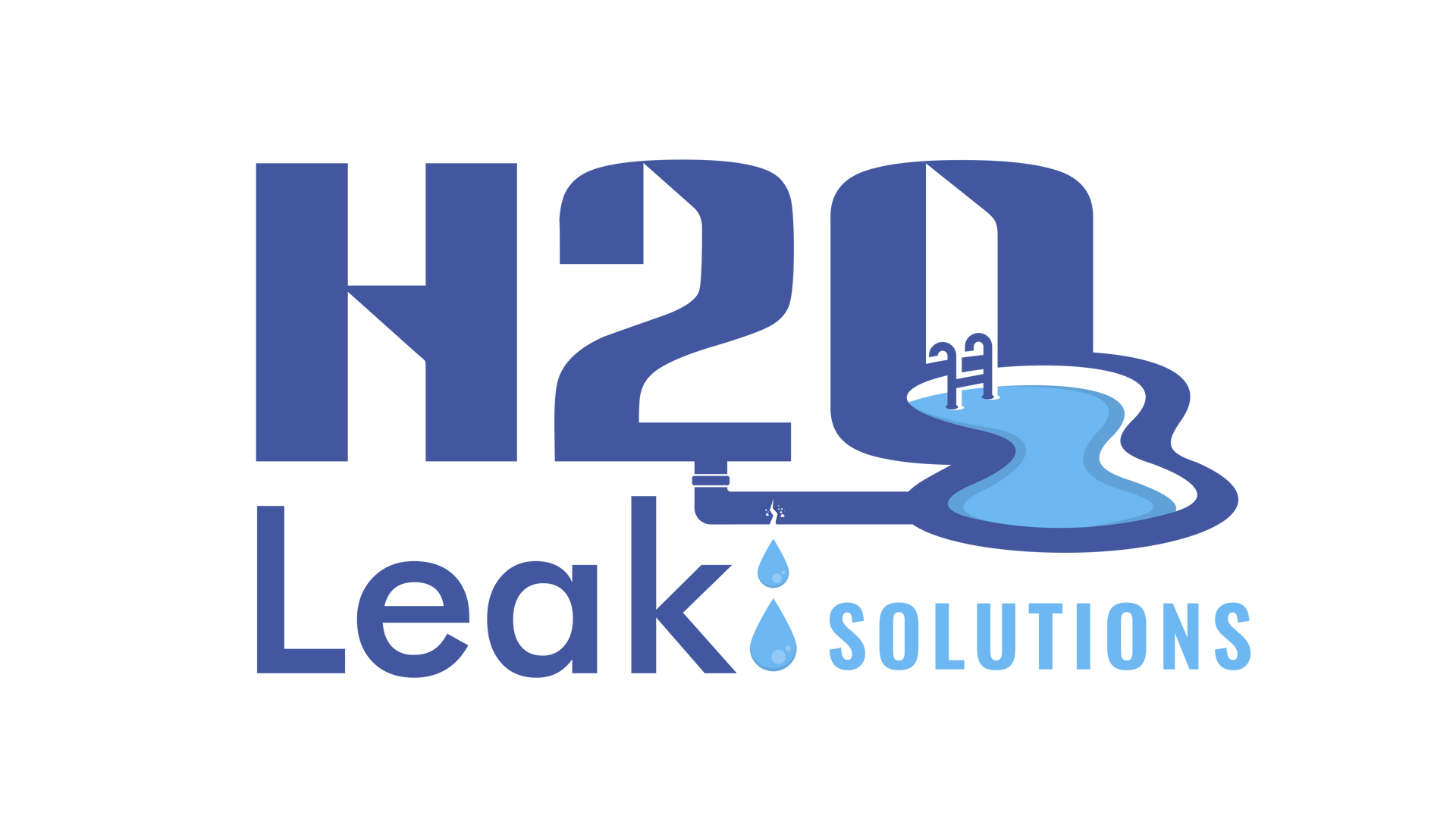A logo for a company called h2o leak solutions