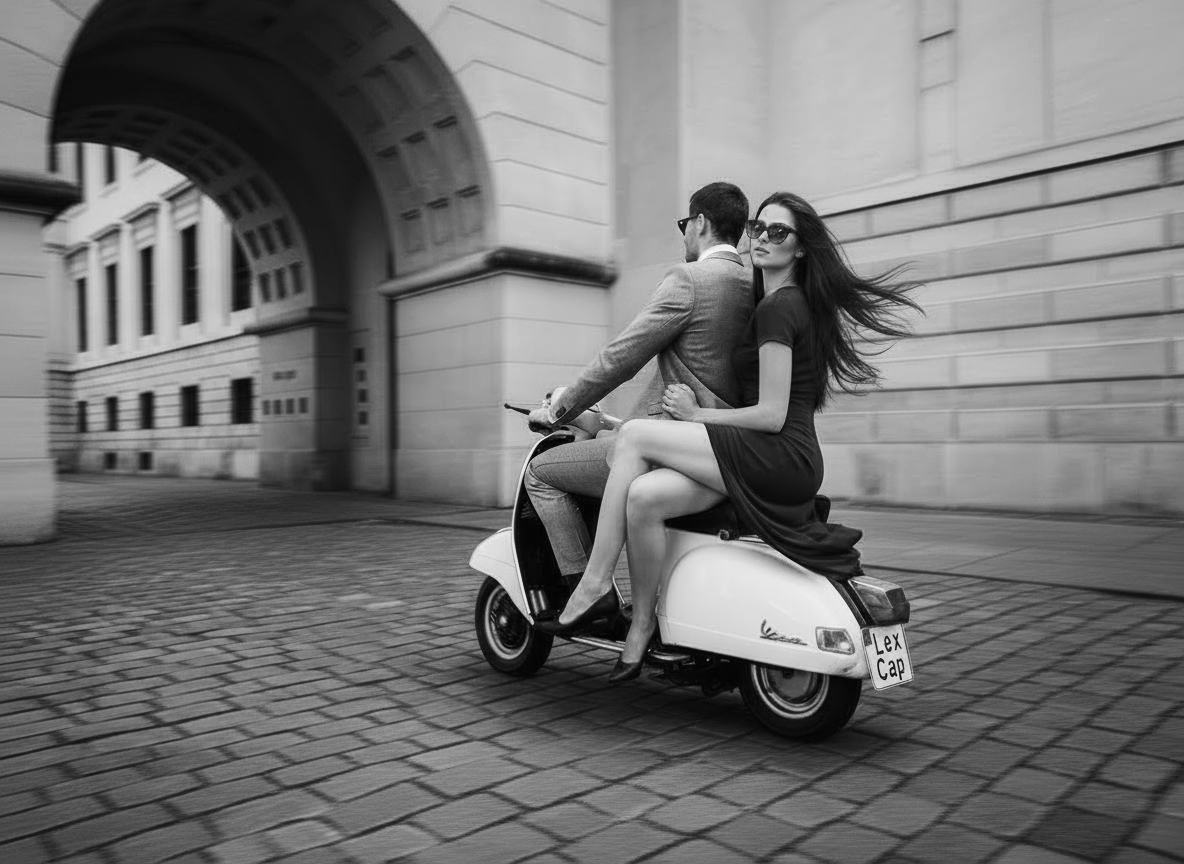 Vespa couple