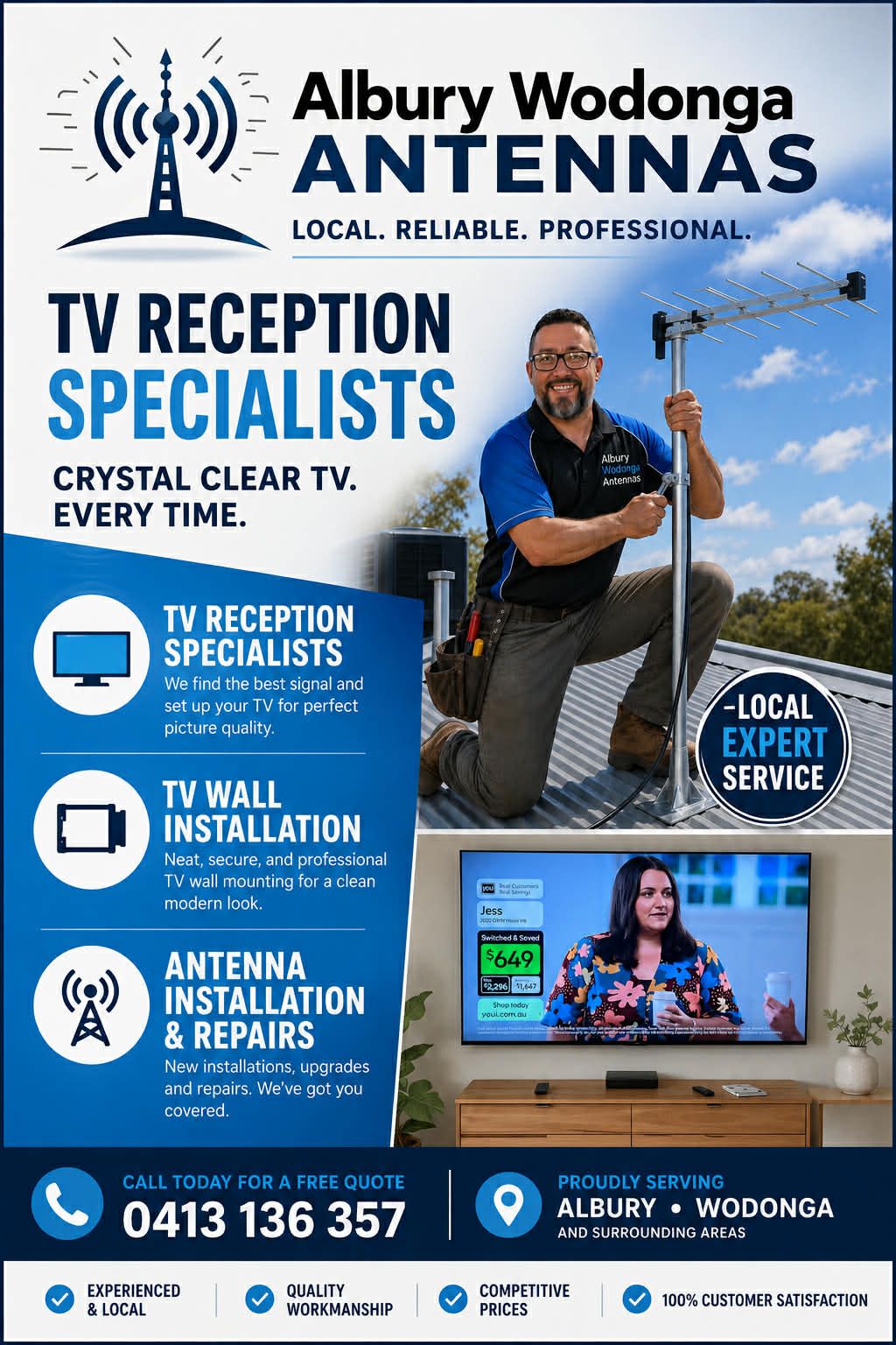 television satellite antenna on house