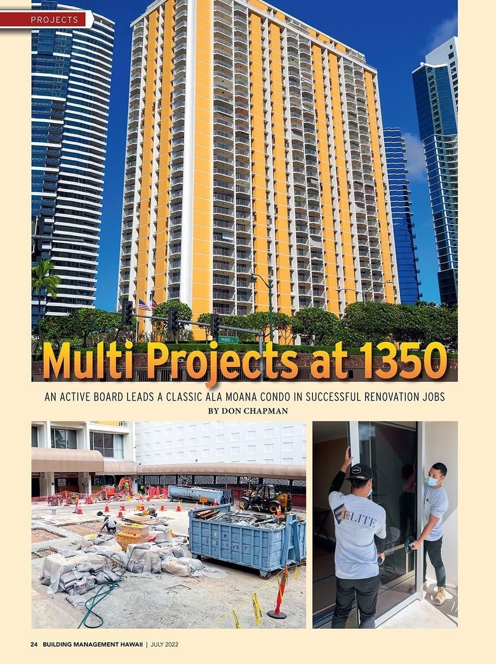 A newspaper article about multi projects at 1350
