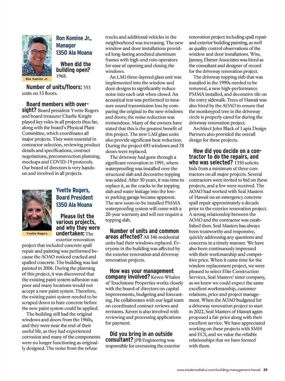 A page of a magazine with a picture of a man and a woman on it.
