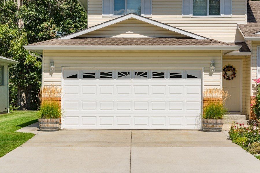 A garage door after professional repairs.