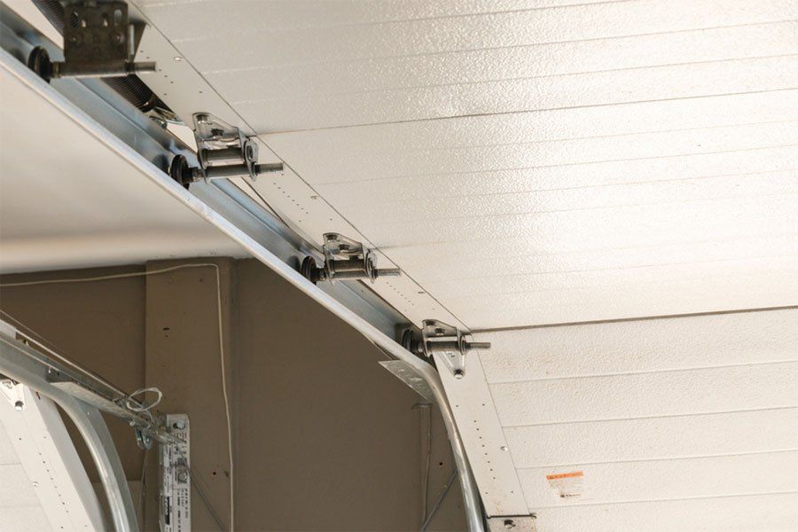 A garage door after professional repairs.