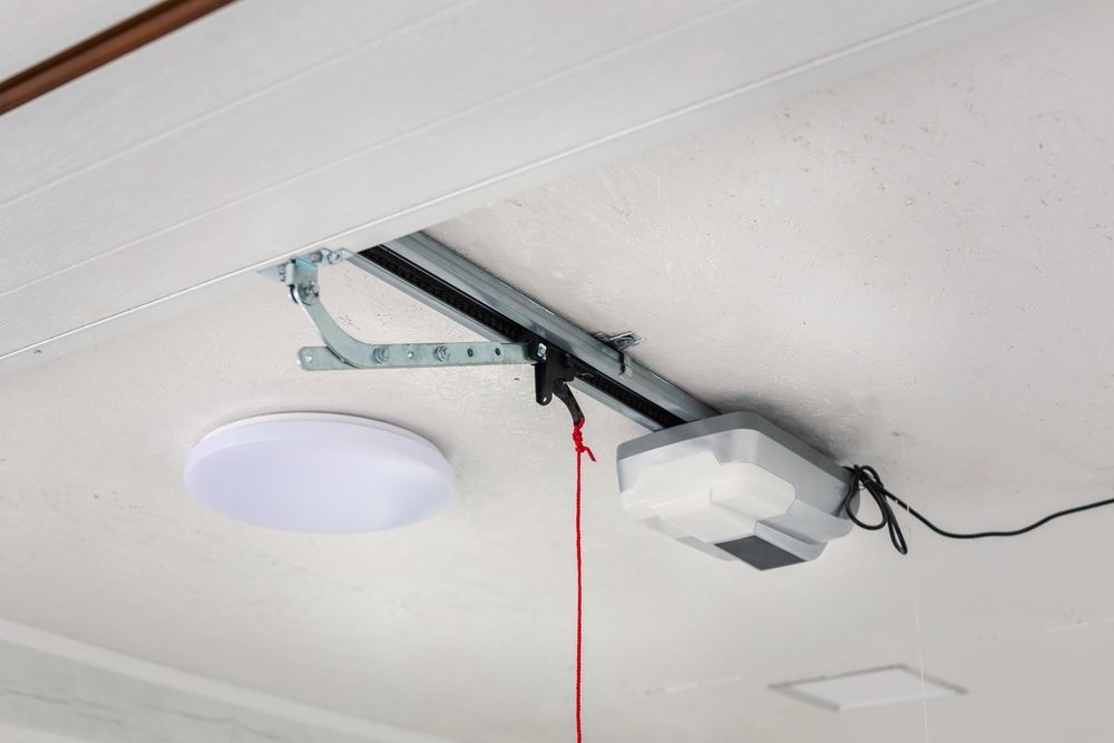 An overhead garage door opener.