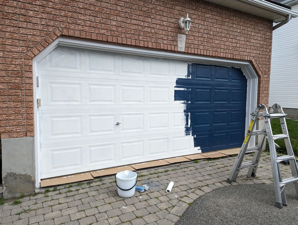 A garage door update with a fresh coat of paint.