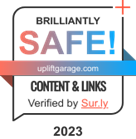 Uplift Garage safety badge logo.