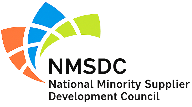 NMSDC logo with multicolored geometric swoosh and text: National Minority Supplier Development Council