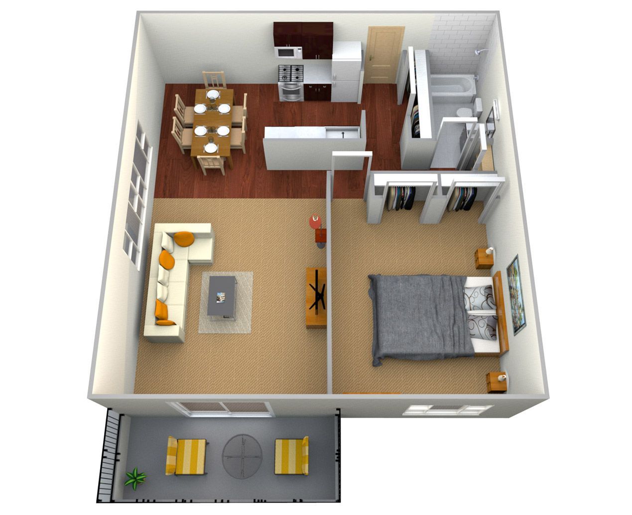 Floor Plan: 1 Bedroom
