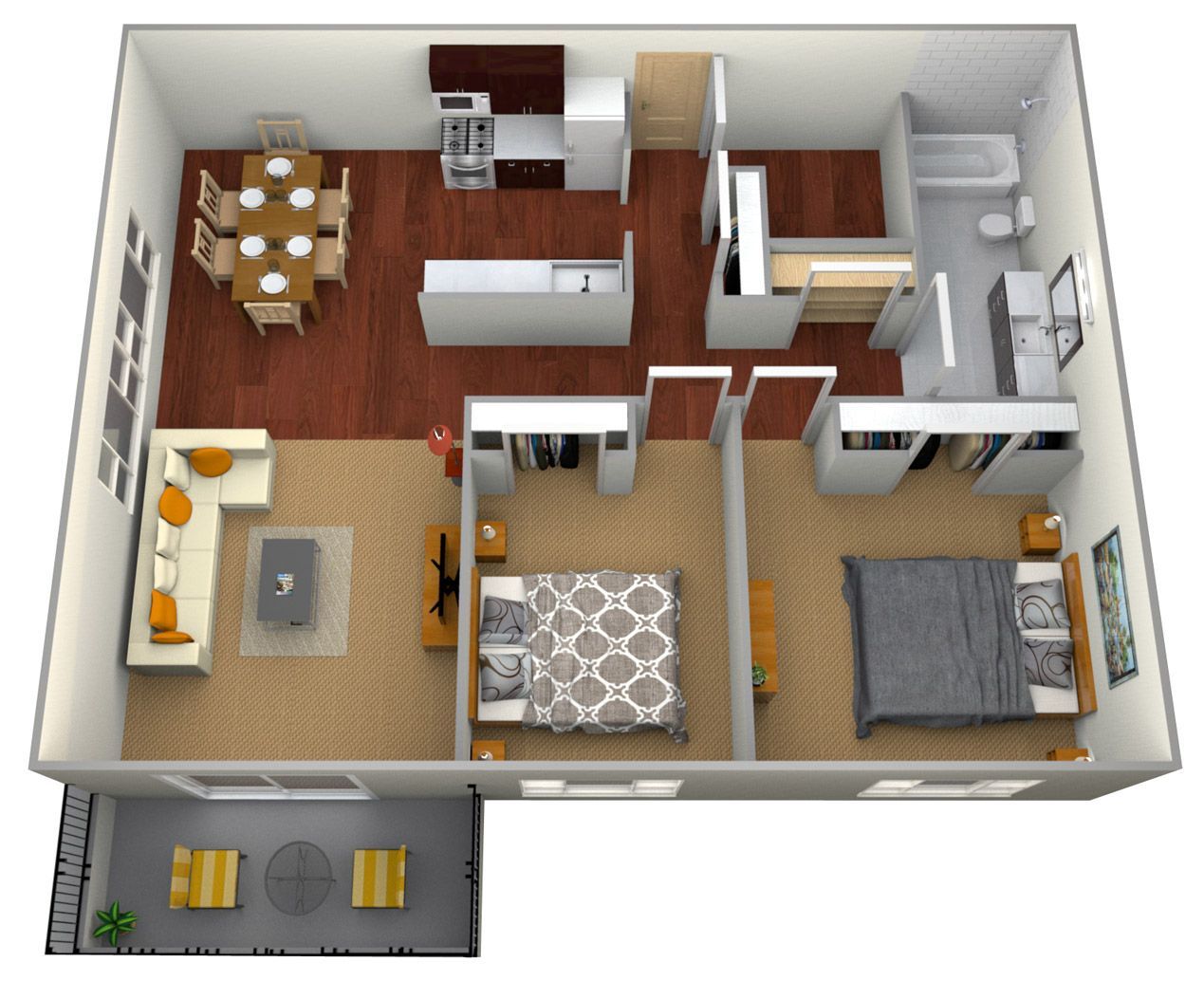Floor Plan: 2 Bedroom