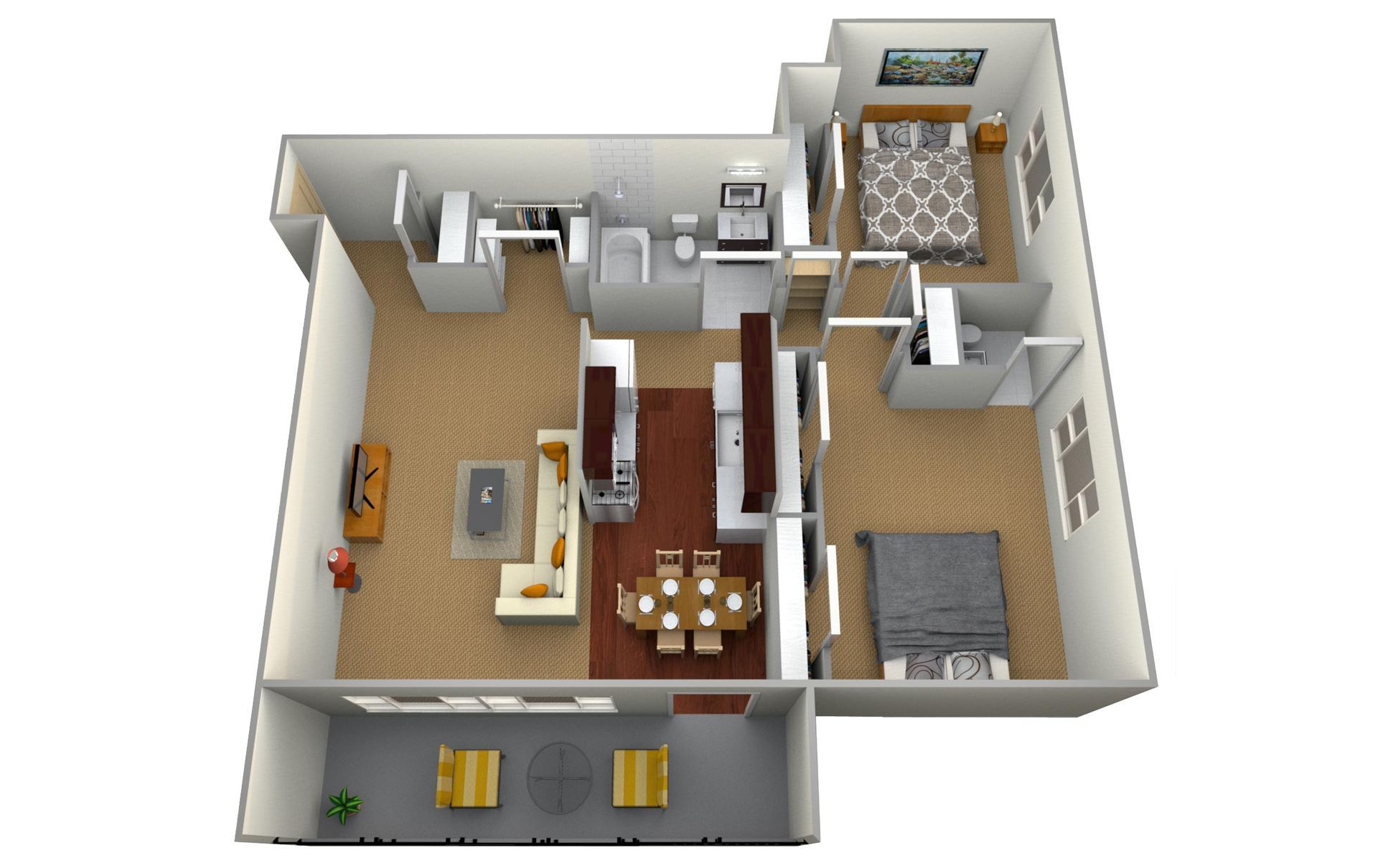 Floor Plan: 2 Bedroom Large