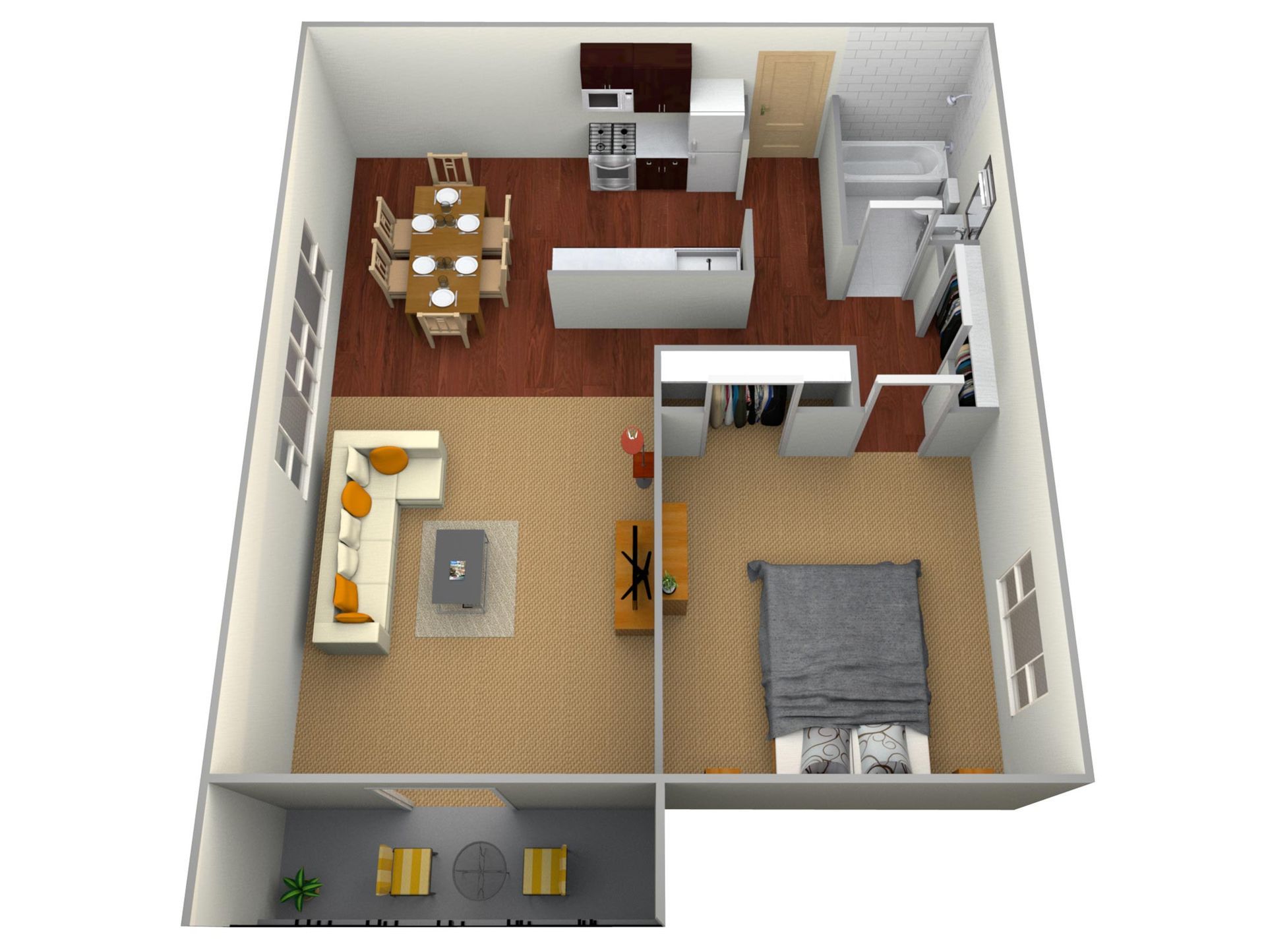 Floor Plan: 1 Bedroom