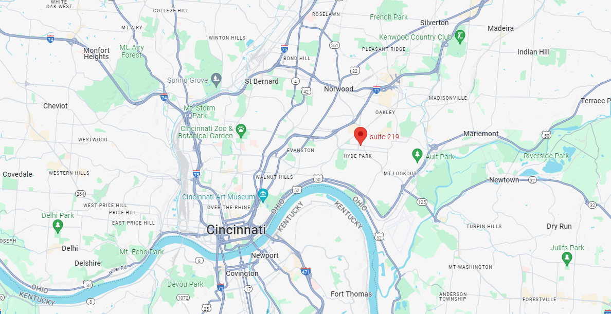 A map of a city with a river in the middle of it.