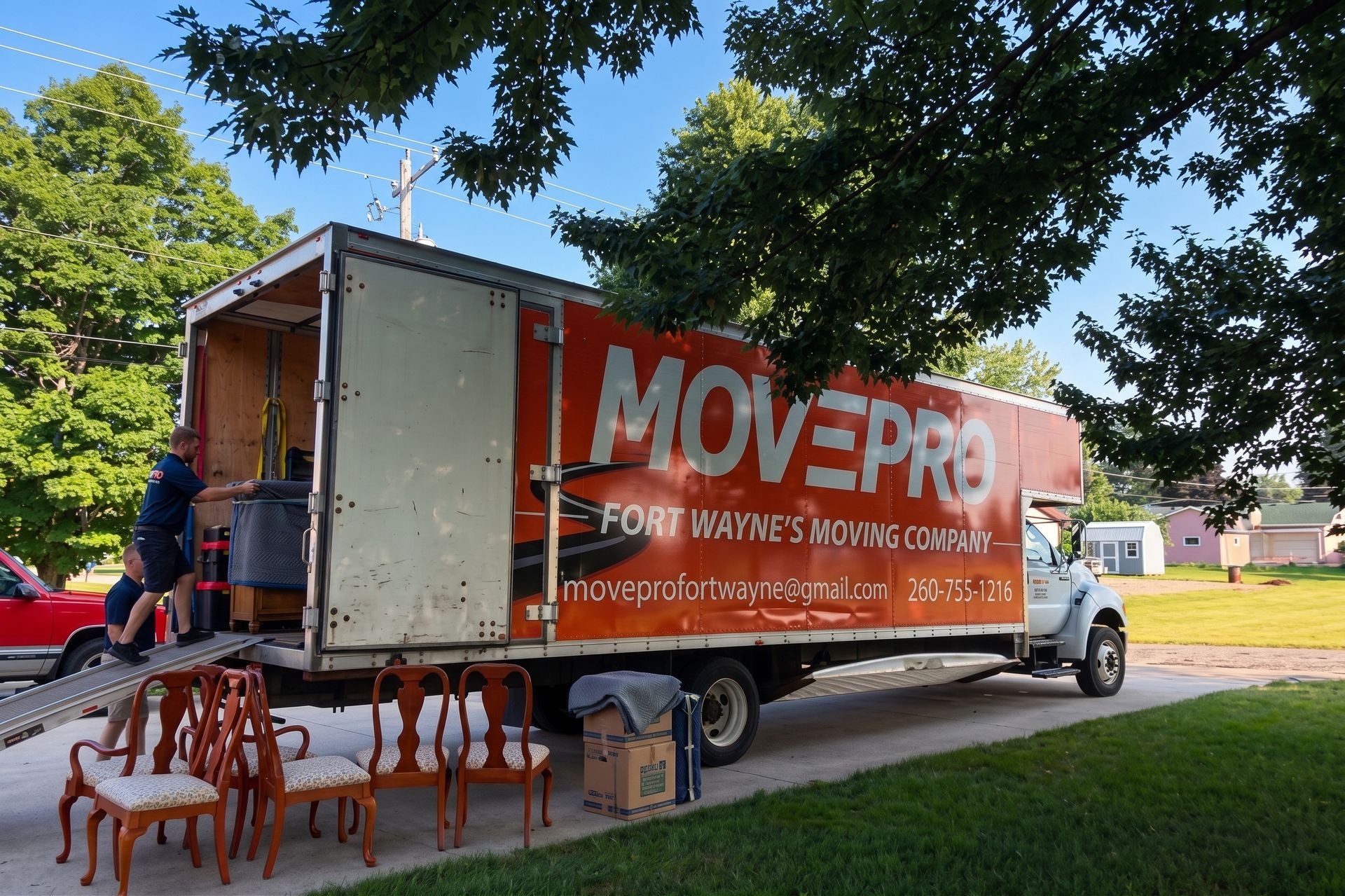 MovePro Moving and Storage truck driving through Fort Wayne during a local move