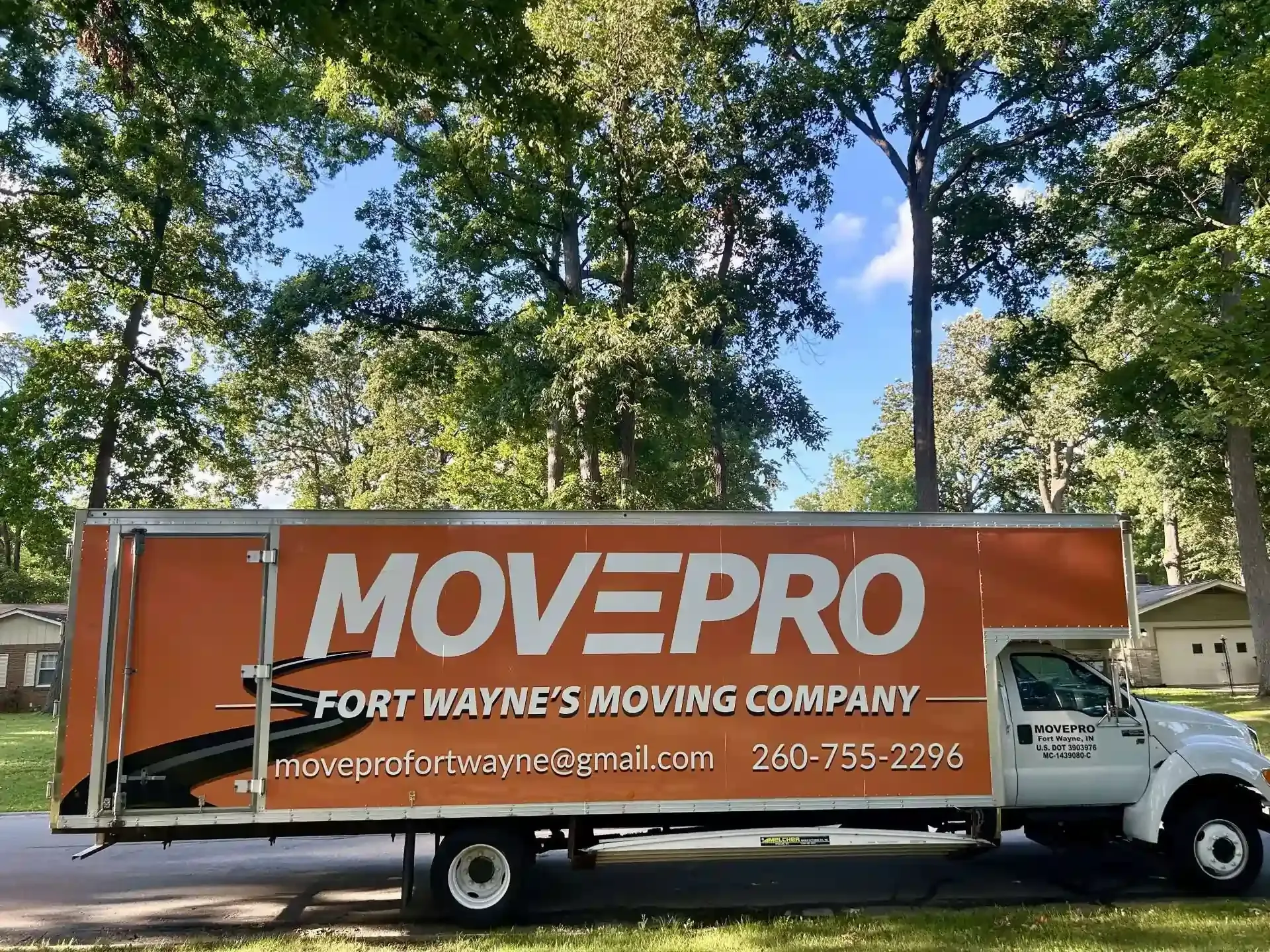 MovePro Moving and Storage truck providing residential moving services in Northeast Indiana