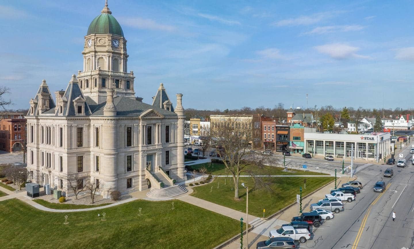 Aerial view of Columbia City movers representing MovePro local moving service coverage