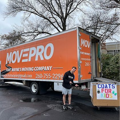 MovePro Moving and Storage truck parked during a local move in Northeast Indiana