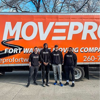 MovePro Moving and Storage branding displayed at a community event in Fort Wayne