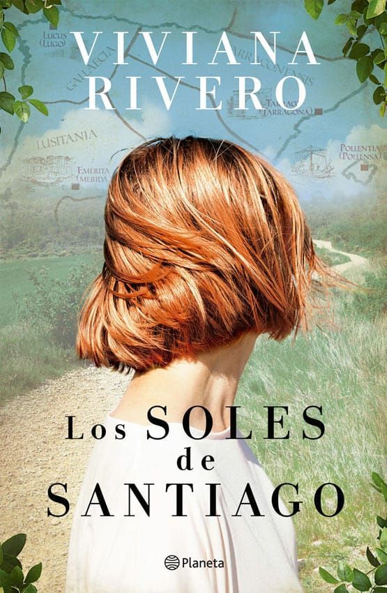 Portada del libro “Los soles de Santiago”, de Viviana Rivero, que muestra a una mujer de cabello castaño
