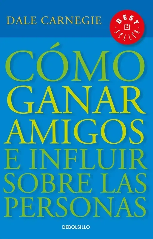 Portada azul del libro “Cómo ganar amigos e influir sobre las personas” de Dale Carnegie