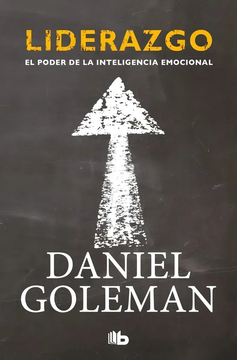 Portada del libro “Liderazgo” de Daniel Goleman con una flecha blanca hacia arriba sobre un fondo oscuro.