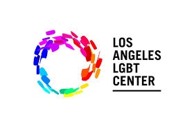 Rainbow circular logo beside “Los Angeles LGBT Center” text on white background