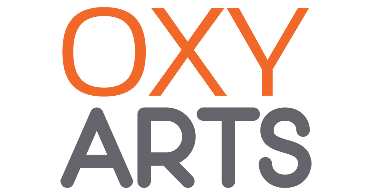 OXY ARTS logo in orange and dark gray on a white background