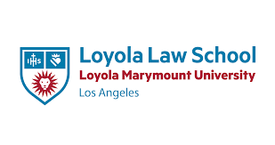 Loyola Law School, Loyola Marymount University Los Angeles logo with blue shield and red sunburst emblem