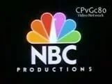 NBC Productions logo with multicolored peacock and white text on black background