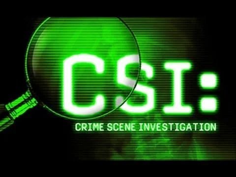 Green CSI logo with magnifying glass and the words “Crime Scene Investigation”