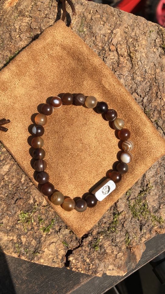 Koffie kleurige Aggaat armband mat