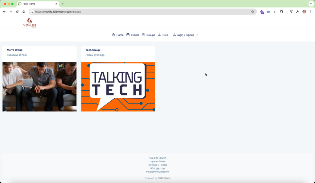 Two people talking beside a TV-style graphic that says “TALKING TECH” in orange and white.