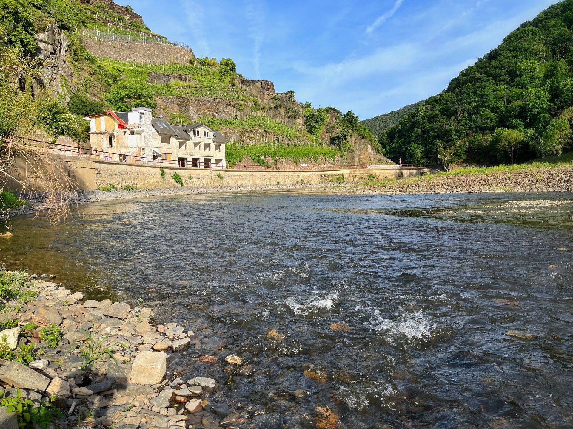 small river after flood