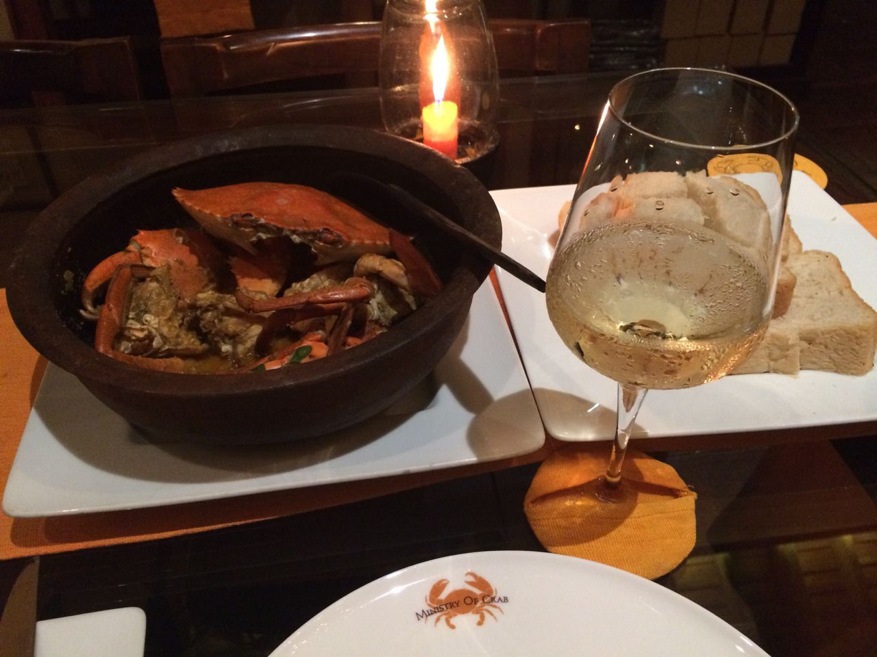 crab with white wine