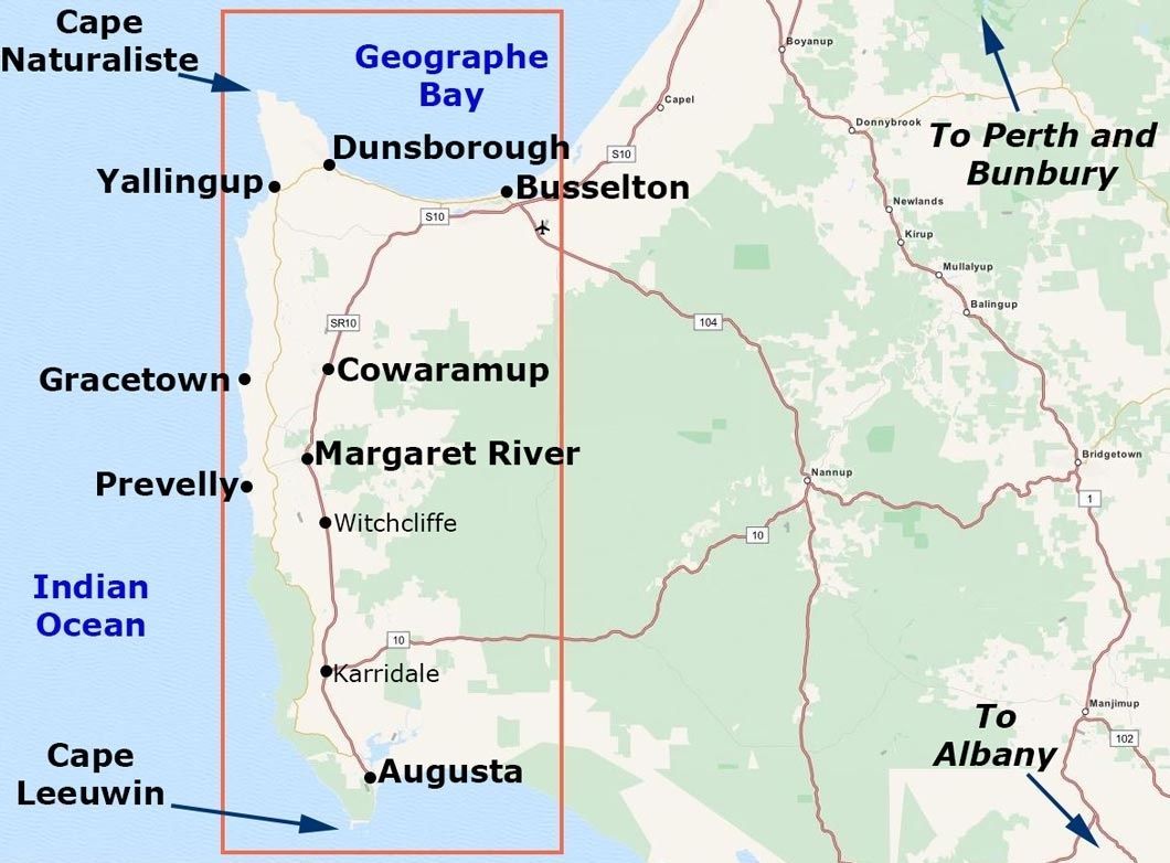 Margaret River map