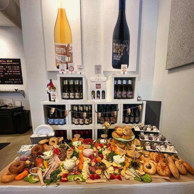 party food at winery