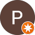 Brown circle with a white 