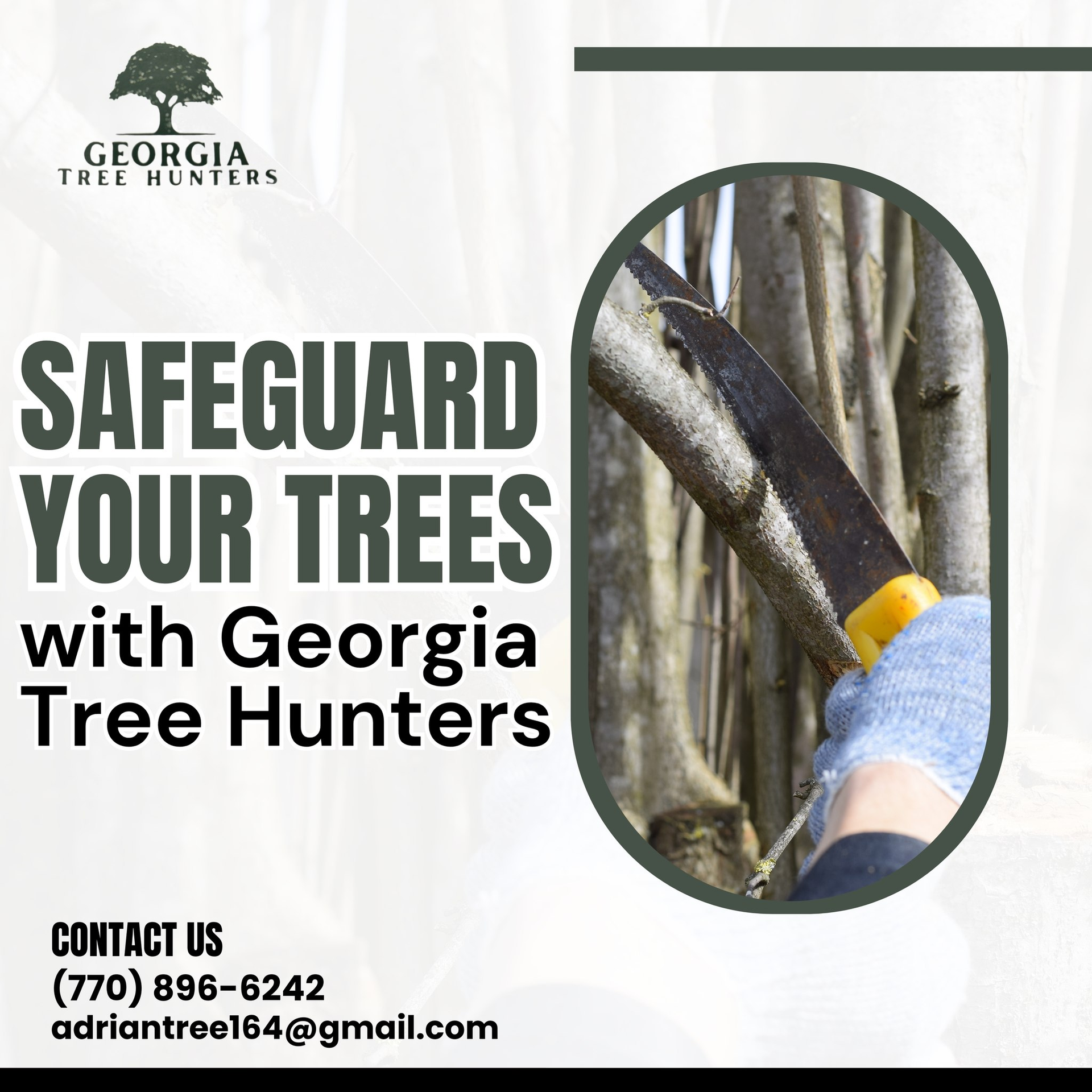 Advertisement for Georgia Tree Hunters. Text says, 
