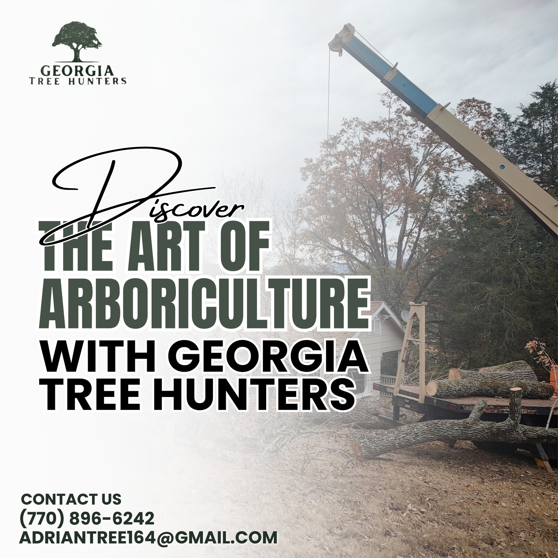 Advertisement for Georgia Tree Hunters. Text overlay: 